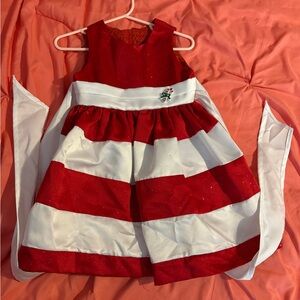 One of a kind Christmas dress. Hand made! Previously worn. Girls size 2T-3T